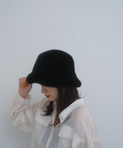 Lui's（ルイス）の「フェイクミンクハット（ハット・レディース・ライトベージュ/ブラウン/ブラック・FREE）」の4枚目の写真