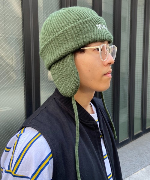 TOY　MACHINE（トイ　マシーン）の「TOY MACHINE/トイマシーン ビーニー LOGO EMB EARFLAP WATCH トイマシーン ロゴ イヤーフラップワッチ 234045002（ニットキャップ/ビーニー・メンズ・グリーン/バーガンディー/ブラック/グレー・FREE）」の10枚目の写真