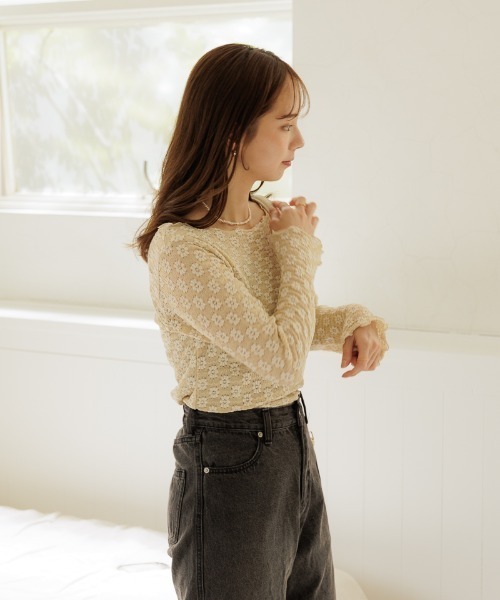 flower（フラワー）の「フラワリーメロートップ（Tシャツ/カットソー・レディース・アイボリー/ベージュ・FREE）」の5枚目の写真