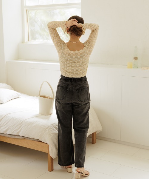 flower（フラワー）の「フラワリーメロートップ（Tシャツ/カットソー・レディース・アイボリー/ベージュ・FREE）」の8枚目の写真