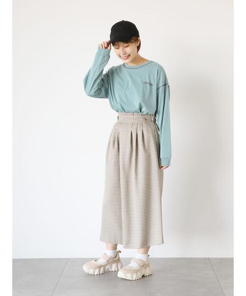 ehka sopo(エヘカソポ)の「配色ステッチプリントロンT(Tシャツ/カットソー・レディース・ベージュ/オフホワイト/ミント・F)」の7枚目の写真