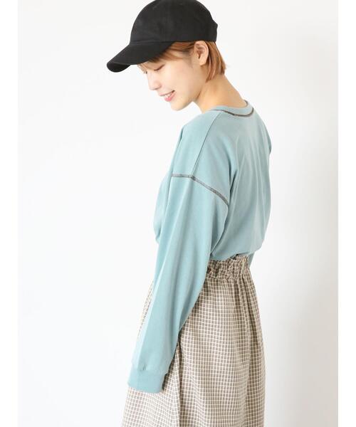 ehka sopo(エヘカソポ)の「配色ステッチプリントロンT(Tシャツ/カットソー・レディース・ベージュ/オフホワイト/ミント・F)」の9枚目の写真