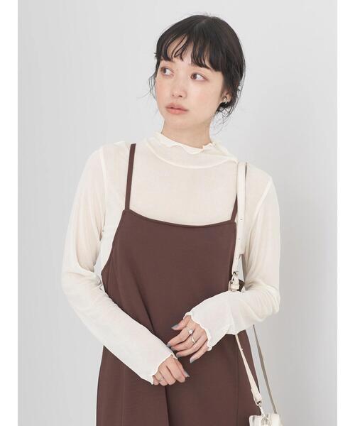 earth music&ecology（アースミュージックアンドエコロジー）の「シアーハイネックメロープルオーバー（Tシャツ/カットソー・レディース・ミント/アイボリー/ブラック/グレー・FREE）」の5枚目の写真