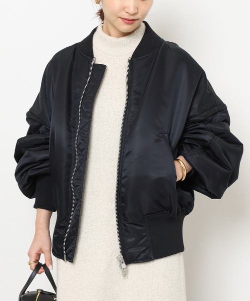 CALUX ブラック ボンバージャケット CALUX(キャラクス)の「【CALUX/キャラクス】SHORT BOMBER