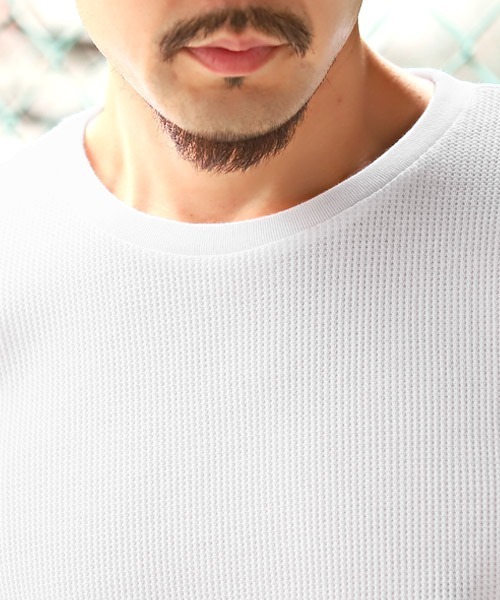 LUXSTYLE(ラグスタイル)の「サーマルワッフルクルーネックTシャツ(Tシャツ/カットソー・メンズ・ホワイト/ブラック/グレー・L/XL/M)」の12枚目の写真