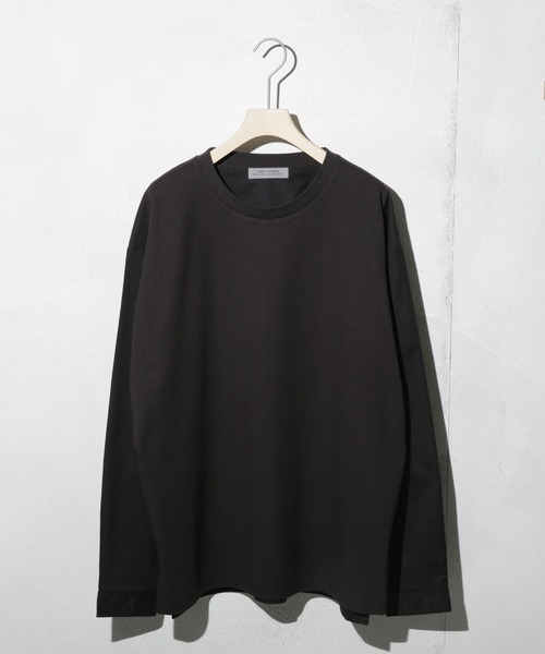 NANO universe(ナノユニバース)の「布帛ドッキングTシャツ 長袖(Tシャツ/カットソー・メンズ・カーキ/ブラック/アイボリー・M/L/S)」の2枚目の写真