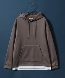 Peach Skin Shaggy Lining Fake Layered Oversized Sweat Huudie/ピーチ 裏シャギー フェイクレイヤード オーバーサイズ スウェット パーカー
