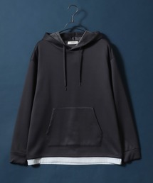 Peach Skin Shaggy Lining Fake Layered Oversized Sweat Huudie/ピーチ 裏シャギー フェイクレイヤード オーバーサイズ スウェット パーカー