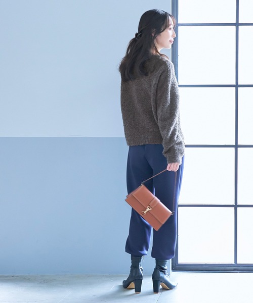 coca（coca）（コカ）の「ブークレボリュームスリーブニット（ニット/セーター・レディース・チャコール/ライトベージュ・L/M）」の9枚目の写真