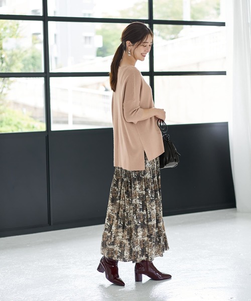 STYLE DELI(スタイルデリ)の「ソフトタッチ◆8分袖ドルマンニットトップス(ニット/セーター・レディース・ピンク/ホワイト系その他/ブラック/ベージュ/グレー/ネイビー・FREE)」の17枚目の写真