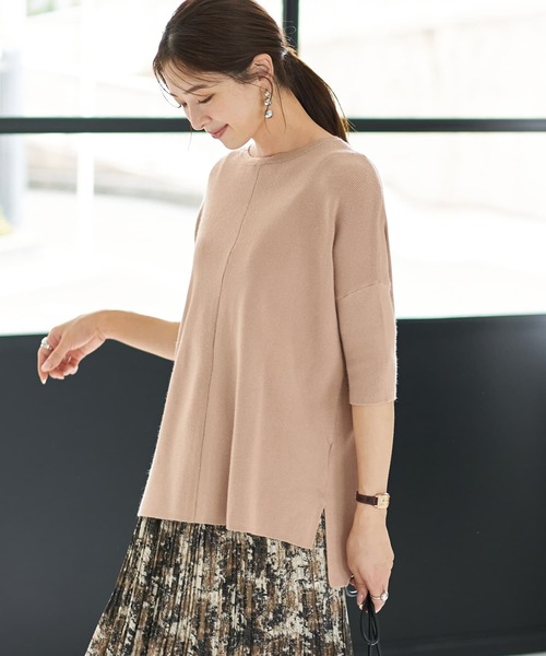 STYLE DELI(スタイルデリ)の「ソフトタッチ◆8分袖ドルマンニットトップス(ニット/セーター・レディース・ピンク/ホワイト系その他/ブラック/ベージュ/グレー/ネイビー・FREE)」の19枚目の写真