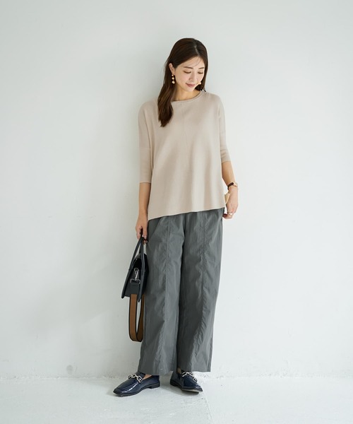 STYLE DELI(スタイルデリ)の「ソフトタッチ◆8分袖ドルマンニットトップス(ニット/セーター・レディース・ピンク/ホワイト系その他/ブラック/ベージュ/グレー/ネイビー・FREE)」の7枚目の写真