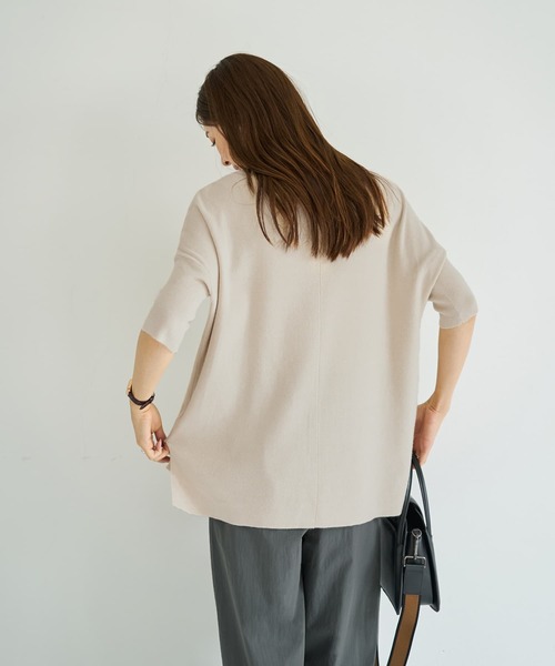STYLE DELI(スタイルデリ)の「ソフトタッチ◆8分袖ドルマンニットトップス(ニット/セーター・レディース・ピンク/ホワイト系その他/ブラック/ベージュ/グレー/ネイビー・FREE)」の12枚目の写真