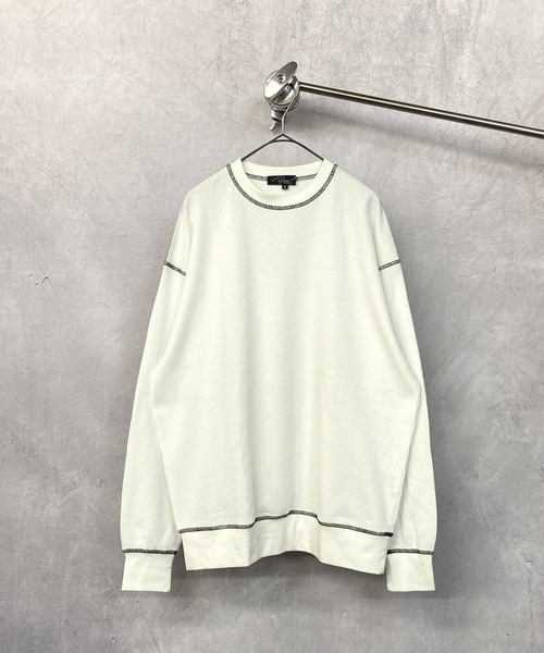 En serio TOKYO(エンソリオトーキョー)の「TCワッフル アウトステッチ リブ ロンT(Tシャツ/カットソー・メンズ・ホワイト/グレー/ブラック・M/L)」の13枚目の写真