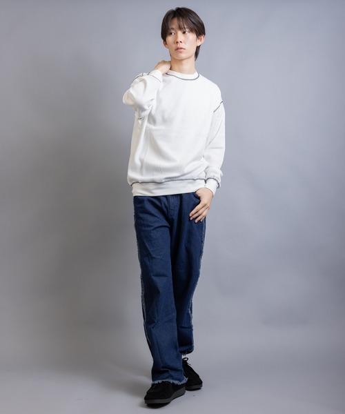 En serio TOKYO(エンソリオトーキョー)の「TCワッフル アウトステッチ リブ ロンT(Tシャツ/カットソー・メンズ・ホワイト/グレー/ブラック・M/L)」の8枚目の写真