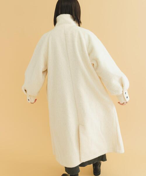 ITEMS URBANRESEARCH（アイテムズ アーバンリサーチ）の「シャギースタンドカラーコート（その他アウター・レディース・チャコールグレー/ホワイト系その他/グリーン系その他・FREE）」の6枚目の写真