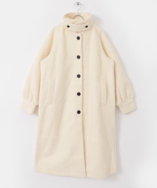 ITEMS URBANRESEARCH（アイテムズ アーバンリサーチ）の「シャギースタンドカラーコート（その他アウター・レディース・チャコールグレー/ホワイト系その他/グリーン系その他・FREE）」の10枚目の写真