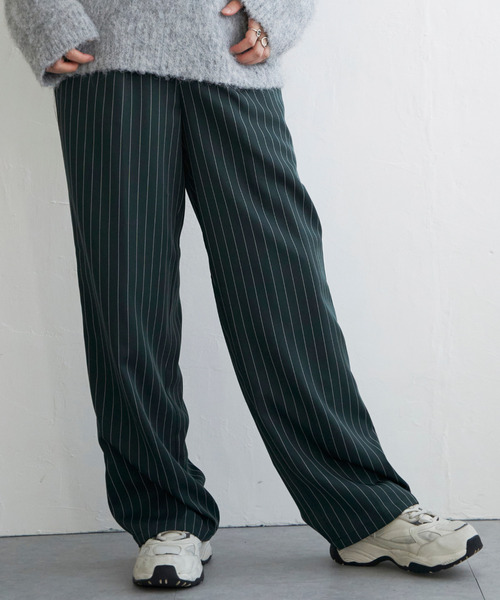VENCEEXCHANGE（ヴァンスエクスチェンジ）の「【セットアップ対応】ピンストライプストレートパンツ（その他パンツ・レディース・グリーン/ネイビー/ブラック/ベージュ・FREE）」の15枚目の写真
