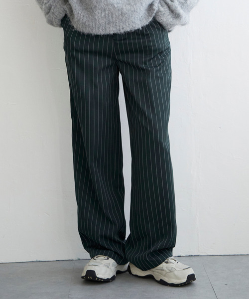 VENCEEXCHANGE（ヴァンスエクスチェンジ）の「【セットアップ対応】ピンストライプストレートパンツ（その他パンツ・レディース・グリーン/ネイビー/ブラック/ベージュ・FREE）」の14枚目の写真