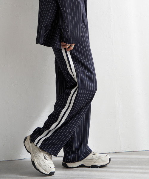 VENCEEXCHANGE（ヴァンスエクスチェンジ）の「【セットアップ対応】ピンストライプストレートパンツ（その他パンツ・レディース・グリーン/ネイビー/ブラック/ベージュ・FREE）」の19枚目の写真