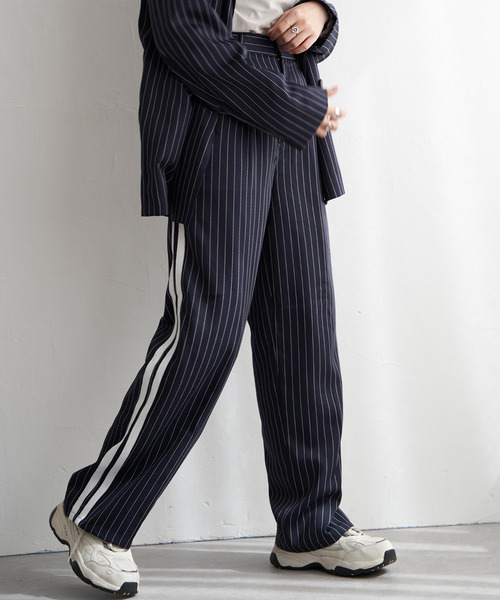 VENCEEXCHANGE（ヴァンスエクスチェンジ）の「【セットアップ対応】ピンストライプストレートパンツ（その他パンツ・レディース・グリーン/ネイビー/ブラック/ベージュ・FREE）」の17枚目の写真
