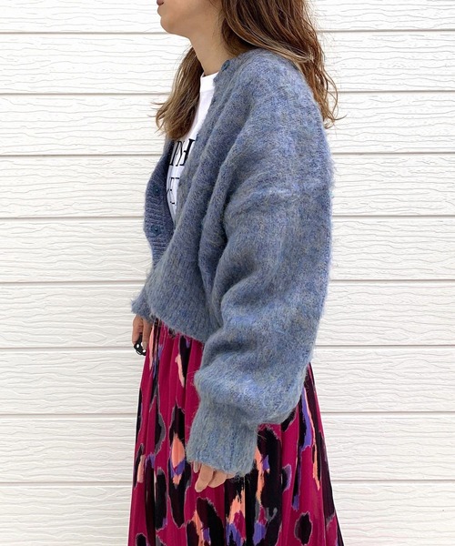 Q(キュー)の「モヘアタッチ2wayショートカーデ(カーディガン/ボレロ・レディース・ピンク系/ブルー系・MEDIUM)」の6枚目の写真