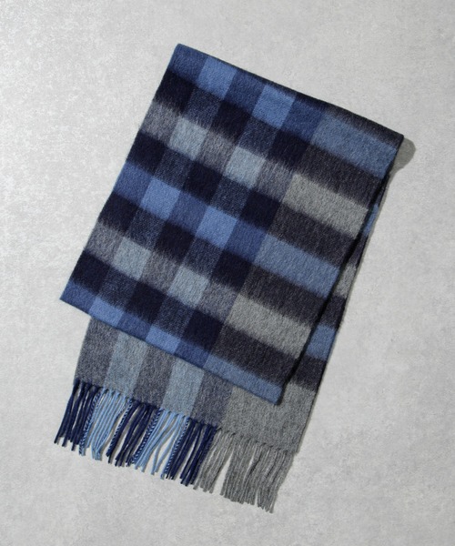 NANO universe（ナノユニバース）の「ウールチェックマフラー（マフラー・メンズ・ベージュ/ネイビー・FREE）」の11枚目の写真