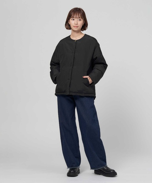 HONEYSUCKLE ROSE（ハニーサックルローズ）の「【HONEYSUCKLE ROSE】マフラー付き中綿ジャケット（その他アウター・レディース・ブラック/オフホワイト・L/M）」の15枚目の写真