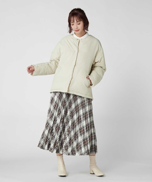 HONEYSUCKLE ROSE（ハニーサックルローズ）の「【HONEYSUCKLE ROSE】マフラー付き中綿ジャケット（その他アウター・レディース・ブラック/オフホワイト・L/M）」の10枚目の写真