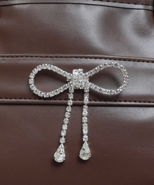 キラキラ ビジュー＆リボン ブローチ / コサージュ #（ブローチ