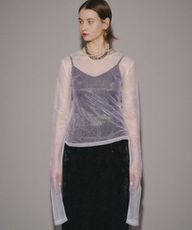New super long sleeve tulle/Newスーパーロングスリーブチュールシアートップス