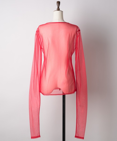 yae(ヤエ)の「New super long sleeve tulle/Newスーパーロングスリーブチュールシアートップス(Tシャツ/カットソー・レディース・レッド/ホワイト/ブラック・FREE)」の18枚目の写真