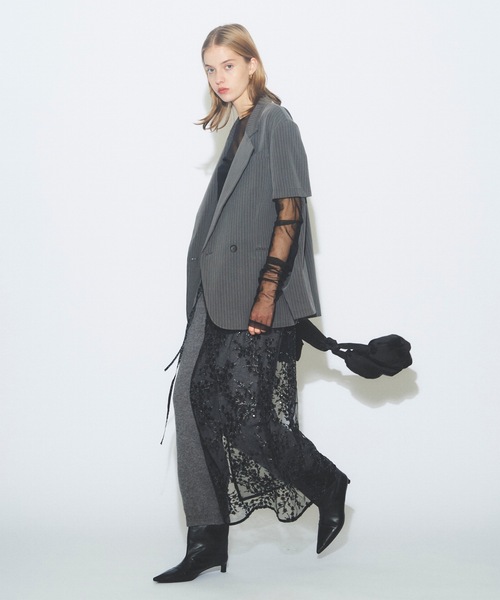 yae(ヤエ)の「New super long sleeve tulle/Newスーパーロングスリーブチュールシアートップス(Tシャツ/カットソー・レディース・レッド/ホワイト/ブラック・FREE)」の20枚目の写真