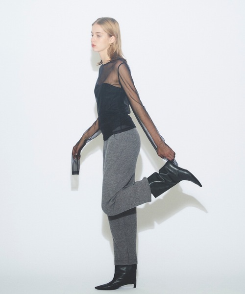 yae(ヤエ)の「New super long sleeve tulle/Newスーパーロングスリーブチュールシアートップス(Tシャツ/カットソー・レディース・レッド/ホワイト/ブラック・FREE)」の21枚目の写真