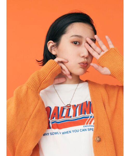 Ungrid(アングリッド)の「【WEB限定】カラールーズニットショートカーデ(カーディガン/ボレロ・レディース・ピンク/ブルー/オレンジ/グリーン/アイボリー・FREE)」の9枚目の写真