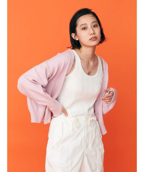 Ungrid(アングリッド)の「【WEB限定】カラールーズニットショートカーデ(カーディガン/ボレロ・レディース・ピンク/ブルー/オレンジ/グリーン/アイボリー・FREE)」の14枚目の写真