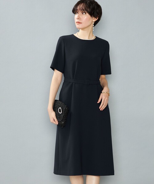 NOLLEY’S（ノーリーズ）の「《セットアップ対応》ウォッシャブルストレッチダブルクロス半袖ワンピース（ワンピース・レディース・ネイビー/ベージュ・36/38）」の16枚目の写真