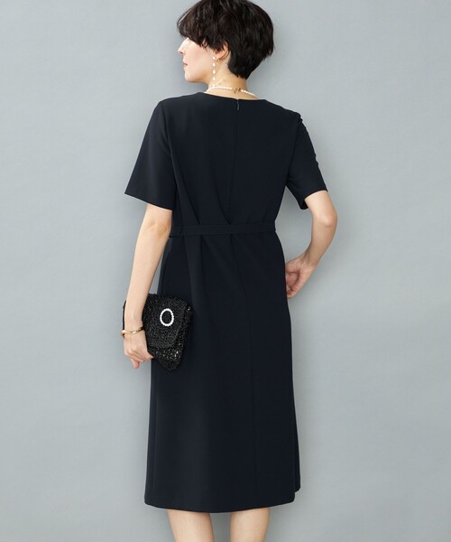 NOLLEY’S（ノーリーズ）の「《セットアップ対応》ウォッシャブルストレッチダブルクロス半袖ワンピース（ワンピース・レディース・ネイビー/ベージュ・36/38）」の19枚目の写真