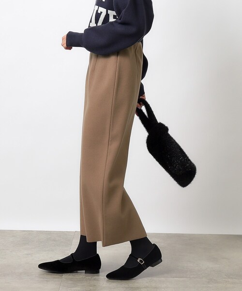 OPAQUE.CLIP（オペークドットクリップ）の「◆≪S-LLsize≫ メルトンライクジャージ ナロースカート【洗濯機洗い可】（スカート・レディース・ベージュ/ブラウン系/チャコールグレー・38/40/36/42）」の6枚目の写真