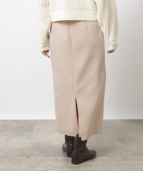 OPAQUE.CLIP（オペークドットクリップ）の「◆≪S-LLsize≫ メルトンライクジャージ ナロースカート【洗濯機洗い可】（スカート・レディース・ベージュ/ブラウン系/チャコールグレー・38/40/36/42）」の9枚目の写真