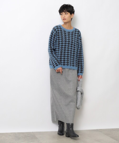 OPAQUE.CLIP（オペークドットクリップ）の「◆≪S-LLsize≫ メルトンライクジャージ ナロースカート【洗濯機洗い可】（スカート・レディース・ベージュ/ブラウン系/チャコールグレー・38/40/36/42）」の11枚目の写真