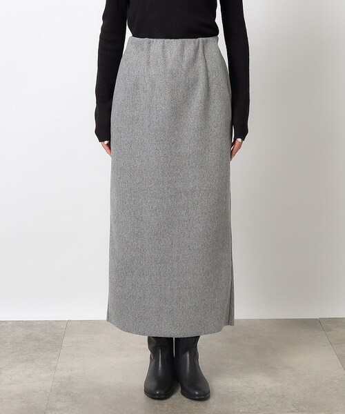 OPAQUE.CLIP（オペークドットクリップ）の「◆≪S-LLsize≫ メルトンライクジャージ ナロースカート【洗濯機洗い可】（スカート・レディース・ベージュ/ブラウン系/チャコールグレー・38/40/36/42）」の19枚目の写真