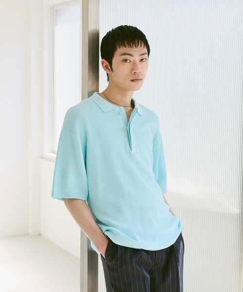 Loose knit polo shirt /ルーズニットポロシャツ（ポロシャツ