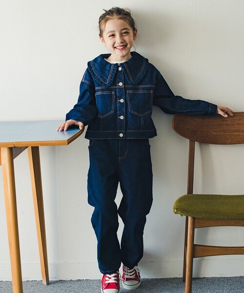 EDWIN（エドウィン）の「【Ou? by EDWIN】ワイドストレートデニムパンツ（デニムパンツ・キッズ・ブルー/ブラック/ネイビー・150/130/140/100/110/120/90）」の15枚目の写真