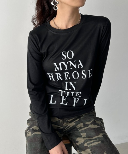 CLEA(クレア)の「ロゴレタリングスリムラインTシャツ(Tシャツ/カットソー・レディース・ホワイト/ライトグレー/ブラック・FREE)」の1枚目の写真