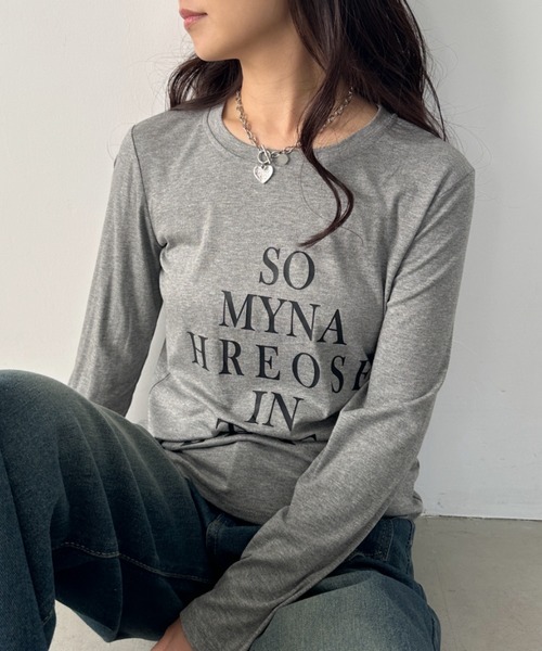 CLEA(クレア)の「ロゴレタリングスリムラインTシャツ(Tシャツ/カットソー・レディース・ホワイト/ライトグレー/ブラック・FREE)」の12枚目の写真