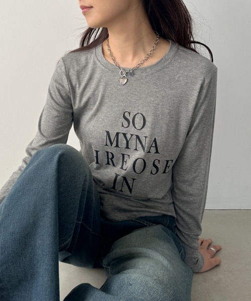 CLEA(クレア)の「ロゴレタリングスリムラインTシャツ(Tシャツ/カットソー・レディース・ホワイト/ライトグレー/ブラック・FREE)」の17枚目の写真