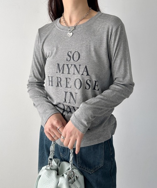 CLEA(クレア)の「ロゴレタリングスリムラインTシャツ(Tシャツ/カットソー・レディース・ホワイト/ライトグレー/ブラック・FREE)」の10枚目の写真