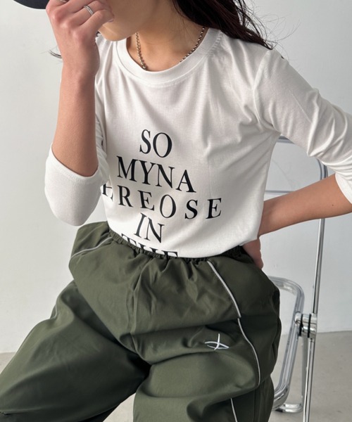 CLEA(クレア)の「ロゴレタリングスリムラインTシャツ(Tシャツ/カットソー・レディース・ホワイト/ライトグレー/ブラック・FREE)」の20枚目の写真