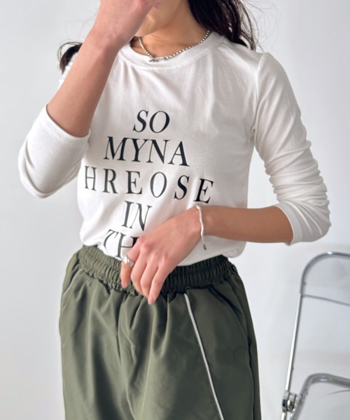 CLEA(クレア)の「ロゴレタリングスリムラインTシャツ(Tシャツ/カットソー・レディース・ホワイト/ライトグレー/ブラック・FREE)」の21枚目の写真